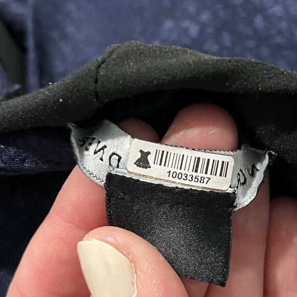 Nora Gardner Welt Pocketed Textured Short Sleeve Dress - Navy - Picture 7 of 8